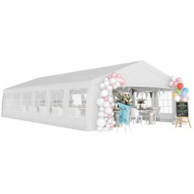 20' x 40' Large Outdoor Carport Canopy Party Tent with Removable Protective Sidewalls & Versatile Uses, White