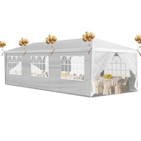 1 Set of 10'x30' Party Tent Canopy for Outdoor Weddings, Heavy-Duty Waterproof Event Shelter with Removable Sidewalls, Ideal for Parties, Booths