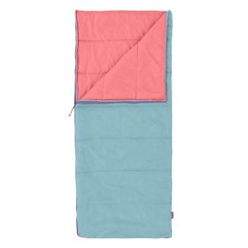 Youth warm weather rectangle sleeping bag - Light Blue Pink (youth size 64" x 28")