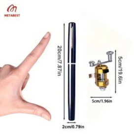 Metal Bass 2 Sets Of High-end Aluminum Alloy Pocket Size Pen Style Fishing Rod Compact, Portable And Ultra Light, Perfect Gift For Ice Raft Bridg (Option: 2Set)