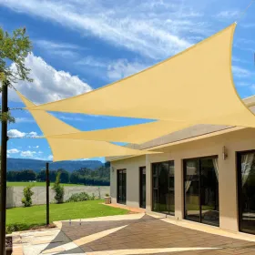 10'X10'X14'Sand HDPE Sunshade Sail (Option: Defaulttitle)