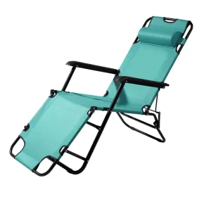 Portable Dual Purposes Extendable Folding Reclining Chair Green (Option: Defaulttitle)