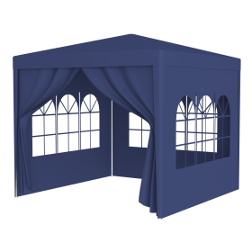 10'x10' Party Tent Outdoor Heavy Duty Gazebo Wedding Canopy + 4 Removable Walls ,Blue (Color: as Pic)